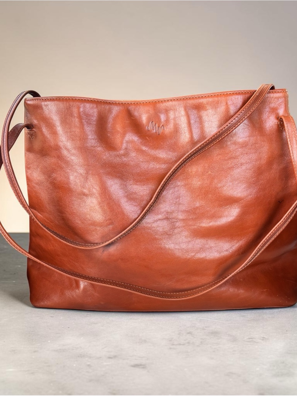 Monsac VTG Italian leather Chestnut Tote bag - Picture 8 of 9